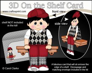 3D on the Shelf Card Kit - Golfing Boy Harry
