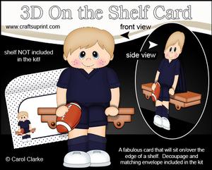 3D on the Shelf Card Kit - Rugby or Aus Football Boy Oliver