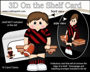 3D on the Shelf Card Kit - Rugby or Aus Football Boy Charlie