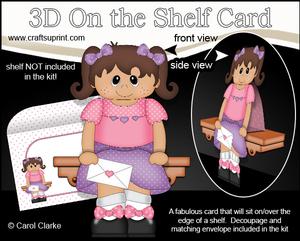 3D on the Shelf Card Kit - Little Ethnic Girl Hannah