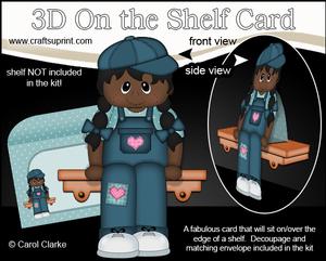 3D on the Shelf Card Kit - Little Ethnic Girl Dena