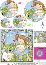 Girlz Liz's Lambs Circle Pyramage Topper