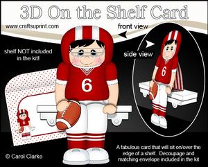 3D on the Shelf Card Kit - American Footballer Adam