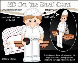 3D on the Shelf Card Kit - Lawn Bowls Boy Alfie