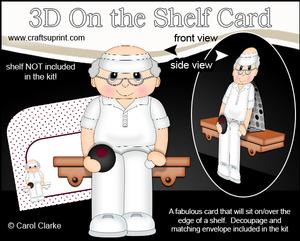3D on the Shelf Card Kit - Lawn Bowls Old Man Seth
