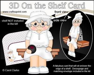 3D on the Shelf Card Kit - Lawn Bowls Old Woman Violet
