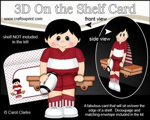 3D on the Shelf Card Kit - Rugby Boy Hugo