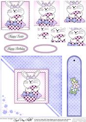 Little Easter Bunny Quick Card with Pyramage Topper