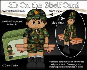 3D on the Shelf Card Kit - Little Ethnic Camo Boy Hank