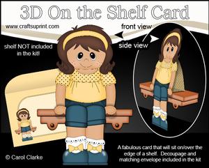 3D on the Shelf Card Kit - Little Ethnic Girl Linda