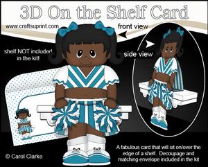 3D on the Shelf Card Kit - Little Ethnic Cheerleader Nyla