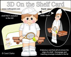 3D on the Shelf Card Kit - Little Tennis Boy Lewis