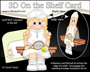3D on the Shelf Card Kit - Little Tennis Girl Lexi