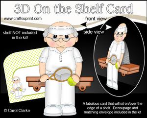 3D on the Shelf Card Kit - Little Tennis Old Man Eliot