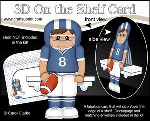 3D on the Shelf Card Kit - Ethnic American Footballer Ryan