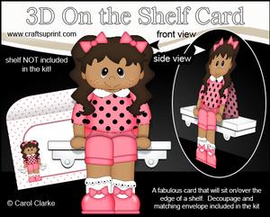 3D on the Shelf Card Kit - Little Ethnic Girl Kylie