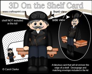 3D on the Shelf Card Kit - Old Man Biker Bill