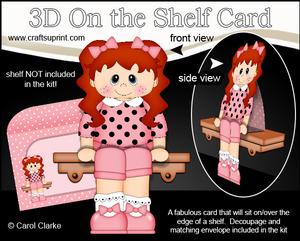 3D on the Shelf Card Kit - Little Redhead Girl Cindy