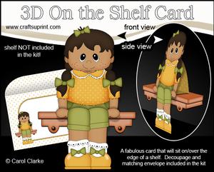 3D on the Shelf Card Kit - Little Ethnic Girl Eva