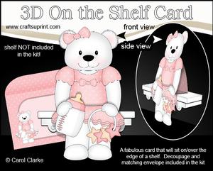 3D on the Shelf Card Kit - Belle Baby Bear