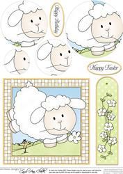 Little Lamb Quick Card with Circle Pyramage Topper