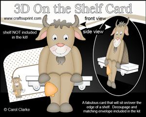 3D on the Shelf Card Kit - Hoover the Goat