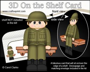 3D on the Shelf Card Kit - Ww2 Army Man Ron