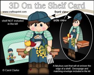 3D on the Shelf Card Kit - Little Gardening Boy Reece