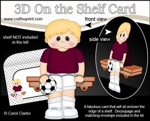 3D on the Shelf Card Kit - Little Footballer Eddie