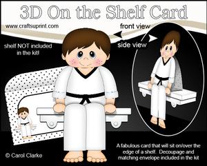 3D on the Shelf Card Kit - Little Karate Boy Kurt
