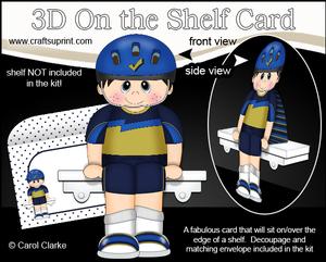 3D on the Shelf Card Kit - Little Cyclist Boy Lance