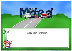 Large Dl 11th Birthday Michael Cars Insert