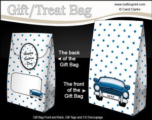 3D Blue Sports Car Gift Bag Mini Kit