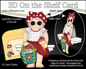 3D on the Shelf Card Kit - on the Beach Old Lady Mabel