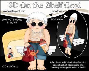 3D on the Shelf Card Kit - on the Beach Old Man Ken