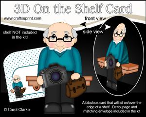 3D on the Shelf Card Kit - Old Man Photographer Walter