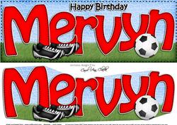 Large Dl Birthday Mervyn Football Card & 3D Decoupage