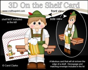 3D on the Shelf Card Kit - Young Lederhosen Man Gunther