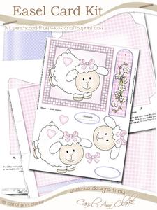 Little Lamb Easel Card Kit with 3D Decoupage
