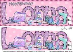 Large Dl Birthday Lorna Crafts 3D Decoupage
