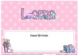 Large Dl Birthday Lorna Crafts Matching Insert