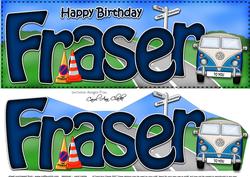 Large Dl Birthday Fraser Vw Campervan & 3D Decoupage