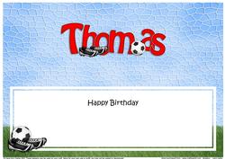 Large Dl Birthday Thomas Football Insert