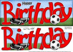 Large Dl Birthday Football Card & 3D Decoupage