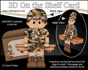 3D on the Shelf Card Kit - Little Ethnic Camo Boy Jake