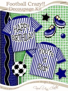 Football Crazy!! Kit - Navy Blue with 3D Decoupage