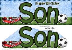 Large Dl Birthday Son Football Card & 3D Decoupage