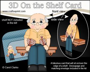 3D on the Shelf Card Kit - Old Man Darts Player Colin