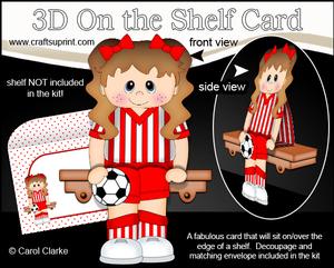 3D on the Shelf Card Kit - Little Footballer Donna