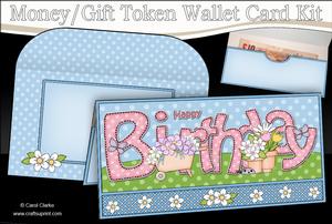 Birthday Gardening Money or Gift Wallet Card Kit